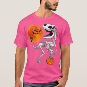 Halloween Dinosaur T Rex Skeleton Scary Boys Kids  T-Shirt
