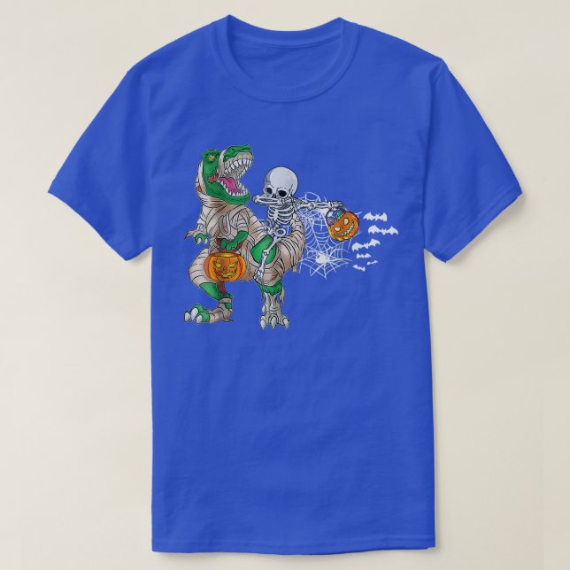 Halloween Dinosaur T Rex Skeleton Scary BoysTeens1 T-Shirt (Design Front)