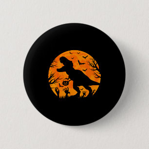 Halloween Dinosaur T Rex With Pumpkin Dinosaur Hal 2 Inch Round Button
