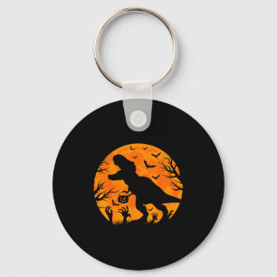 Halloween Dinosaur T Rex With Pumpkin Dinosaur Hal Keychain
