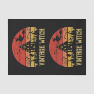 Halloween Distressed Vintage Witch Retro Sunset Tissue Paper