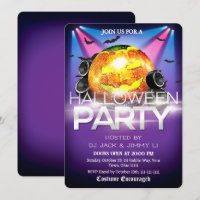 Halloween DJ Party Disco Ball Pumpkin Spooky