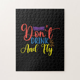 Halloween Do Not Drink And Fly Birthday Jigsaw Puzzle