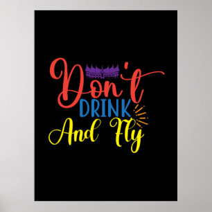 Halloween Do Not Drink And Fly Birthday Poster