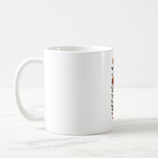 Halloween Doberman Pinscher Flowers Coffee Mug (Left)