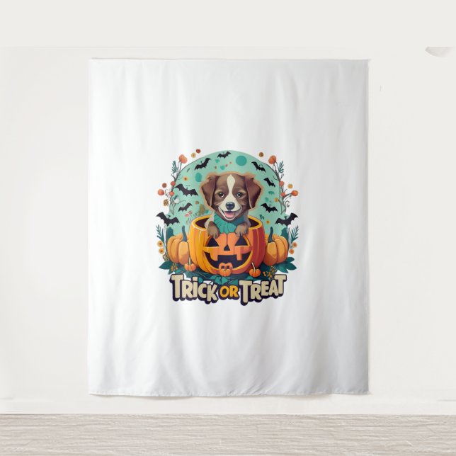 Halloween Dog  1 Tapestry (Front)