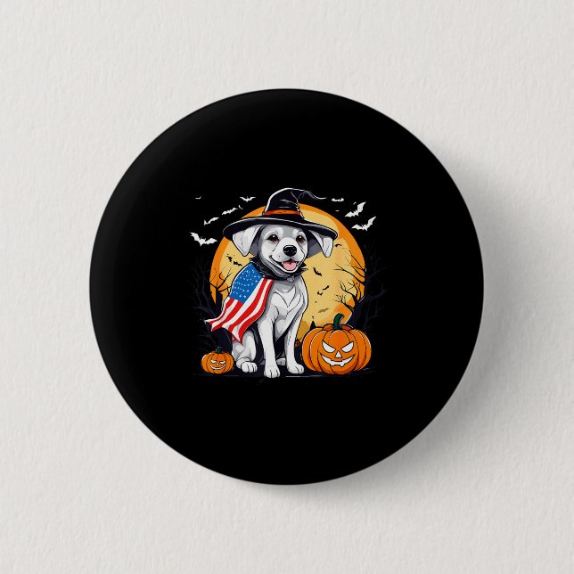 Halloween dog  2 inch round button (Front)