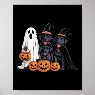 Halloween Dog Black Labrador Lovers Pumpkins Spook Poster