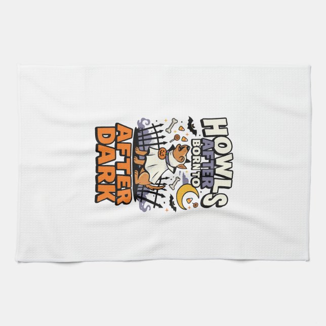 Halloween Dog Boo Crew (5) Kitchen Towel (Horizontal)