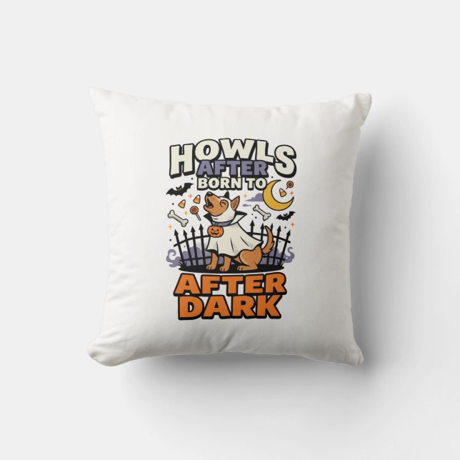Halloween Dog Boo Crew (5) Throw Pillow (Front)