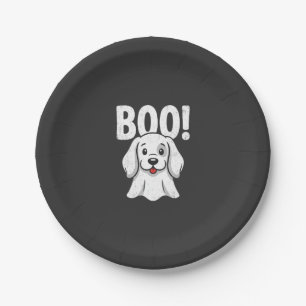 Halloween Dog Boo Cute Puppy Ghost Design Paper Plate
