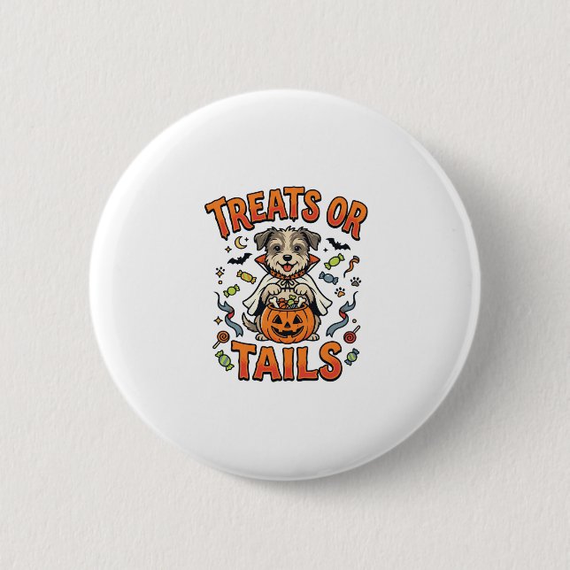 Halloween Dog Candy Mischief 2 Inch Round Button (Front)