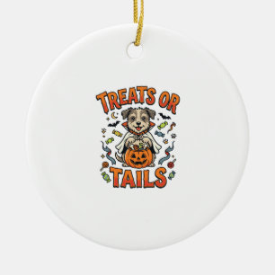 Halloween Dog Candy Mischief Ceramic Ornament