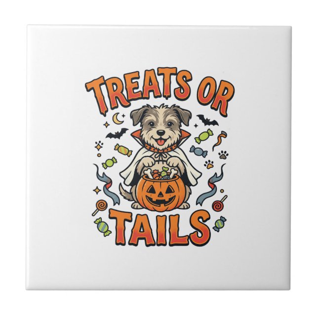 Halloween Dog Candy Mischief Tile (Front)