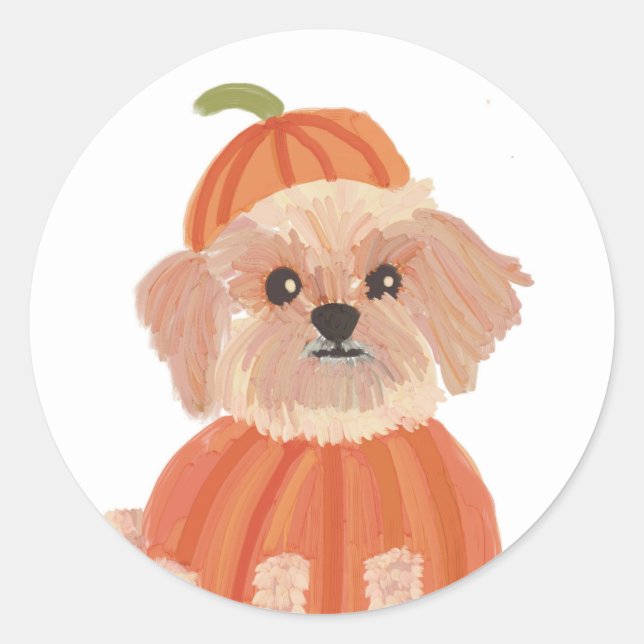 Halloween Dog Classic Round Sticker (Front)
