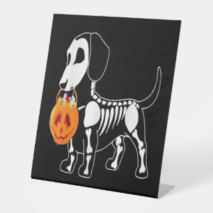Halloween dog costume  pedestal sign