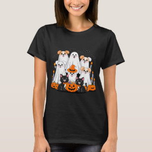 Halloween Dog Dressed As Ghost Halloween Dog Funny T-Shirt