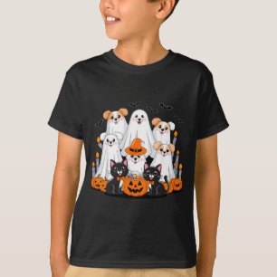 Halloween Dog Dressed As Ghost Halloween Dog Funny T-Shirt