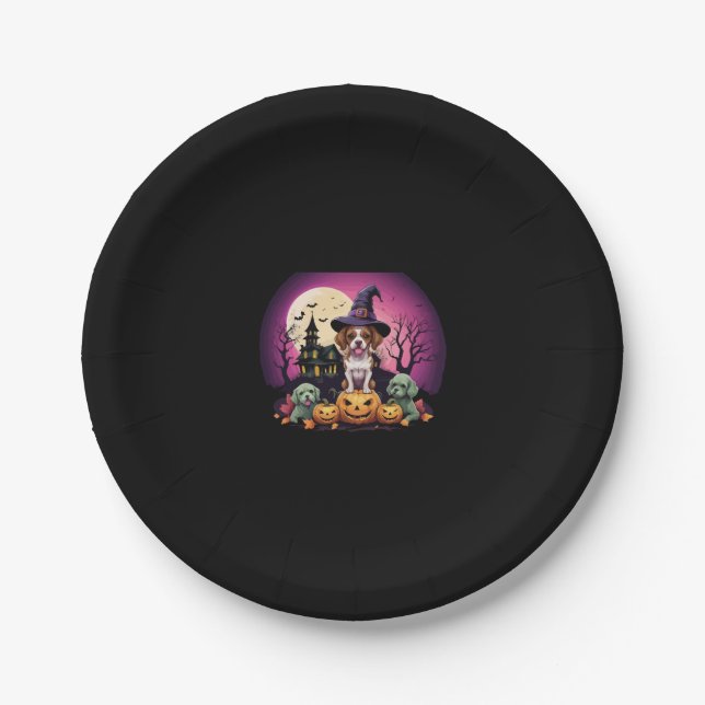 Halloween Dog Fall Lovers Paper Plate (Front)