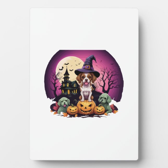 Halloween Dog Fall Lovers Plaque (Front)