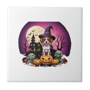 Halloween Dog Fall Lovers Tile