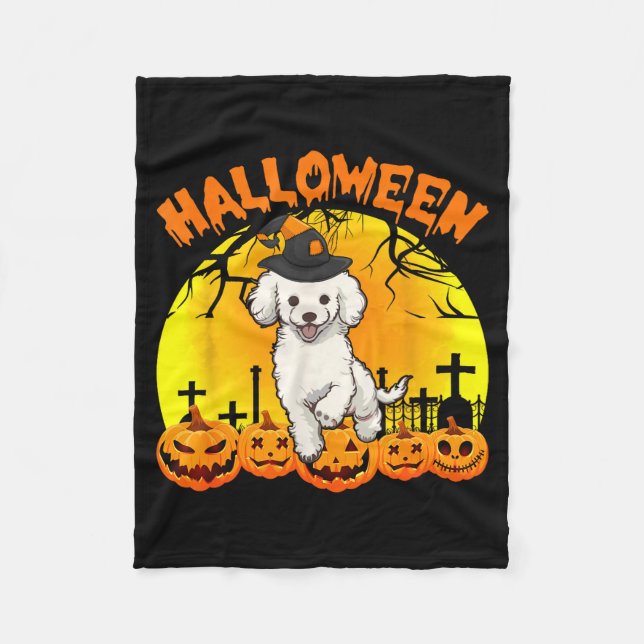 Halloween dog  fleece blanket (Front)