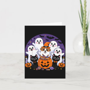Halloween Dog Ghost Halloween Dog Funny Men Women Card