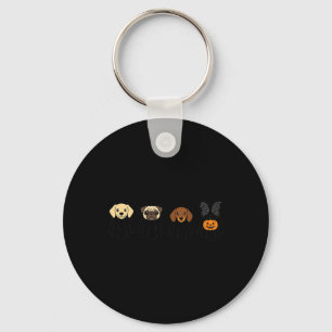 Halloween Dog Ghosts Pug Lab Dachshund Terrier Keychain