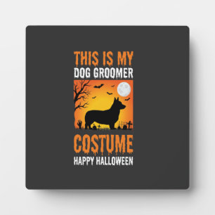 Halloween Dog Groomer Costume Silhouette Plaque