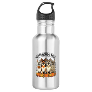 Halloween Dog Happy Howl-O-Ween Vintage German She 532 Ml Water Bottle