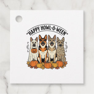 Halloween Dog Happy Howl-O-Ween Vintage German She Favour Tags