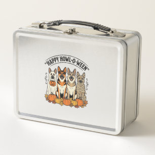 Halloween Dog Happy Howl-O-Ween Vintage German She Metal Lunch Box
