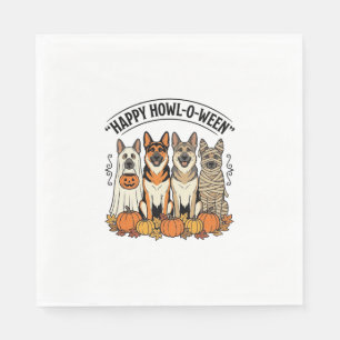 Halloween Dog Happy Howl-O-Ween Vintage German She Napkin