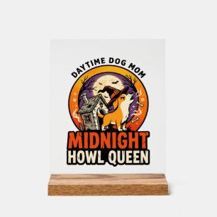 Halloween Dog Howl Queen Acrylic Sign