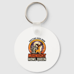 Halloween Dog Howl Queen Keychain