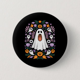 Halloween Dog In Ghost Costume Cute Funny 2 Inch Round Button