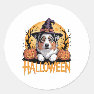 Halloween Dog Lover's Fun Mood Costume For Parties Classic Round Sticker