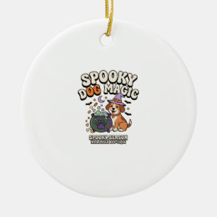 Halloween Dog Magic Vibes Ceramic Ornament