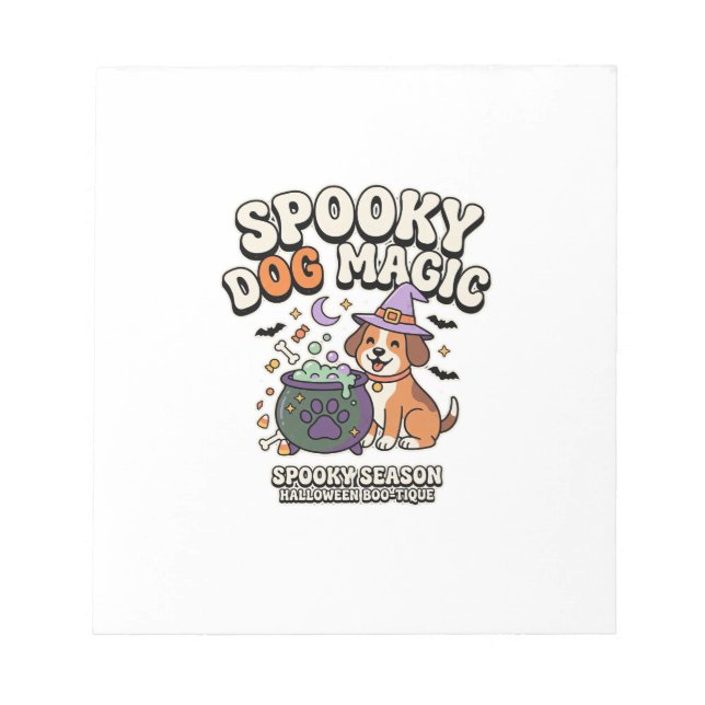 Halloween Dog Magic Vibes Notepad (Front)