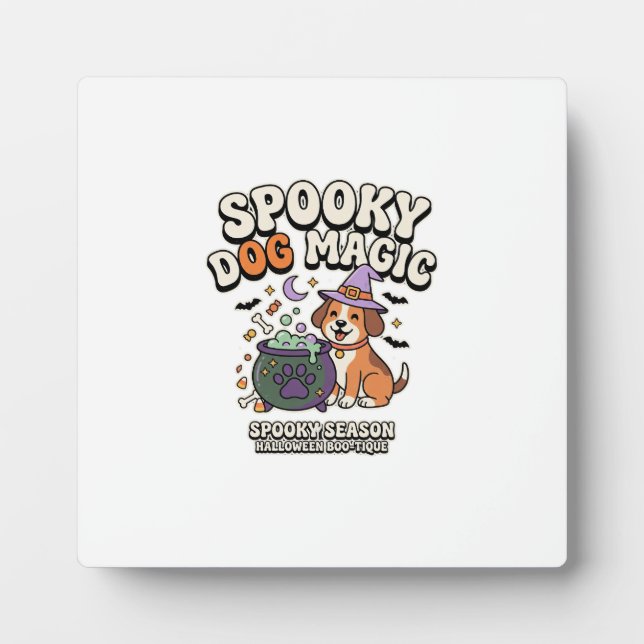 Halloween Dog Magic Vibes Plaque (Front)