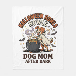 Halloween Dog Mom After Dark Fleece Blanket