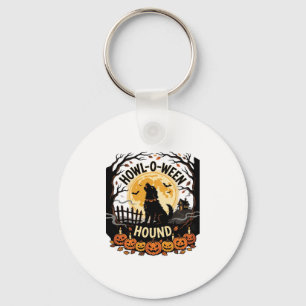 Halloween Dog Moon Howl (2) Keychain