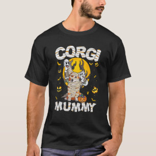 Halloween Dog Owner Welsh Corgi Mummy Mom T-Shirt
