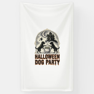 Halloween Dog Party Vintage Witch Cauldron Design_ Banner