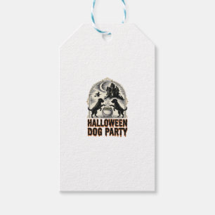 Halloween Dog Party Vintage Witch Cauldron Design_ Gift Tags