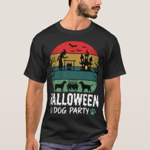 Halloween Dog Party Witch Cauldron Haunted Castle T-Shirt