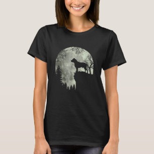 Halloween Dog Pitbull Pitbull Dog Moon Howl In For T-Shirt