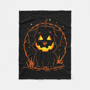 Halloween Dog Pumpkin Long Sleeve Fleece Blanket