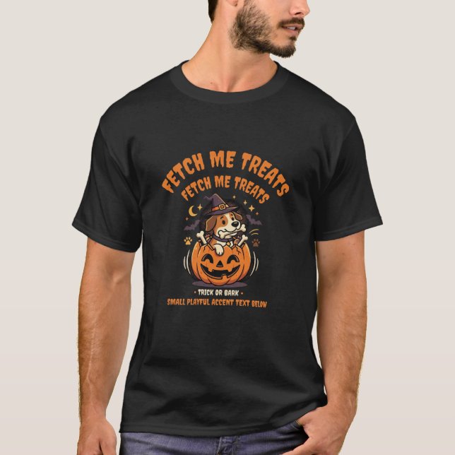 Halloween Dog Pumpkin Mischief T-Shirt (Front)
