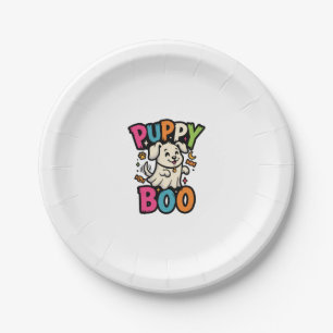 Halloween Dog Puppy Boo Paper Plate